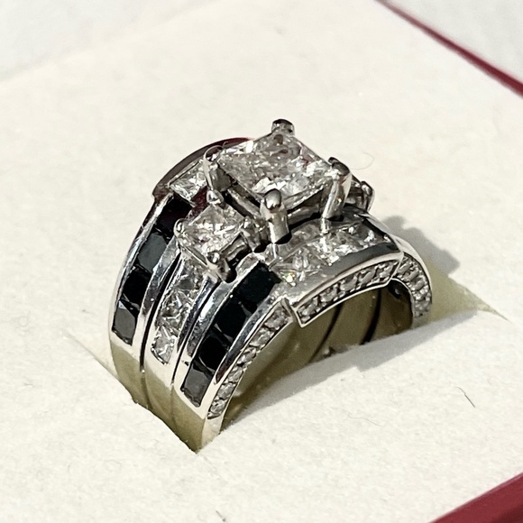 4 Carats Total Weight Natural Diamond Ring Set - Picture 1 of 11